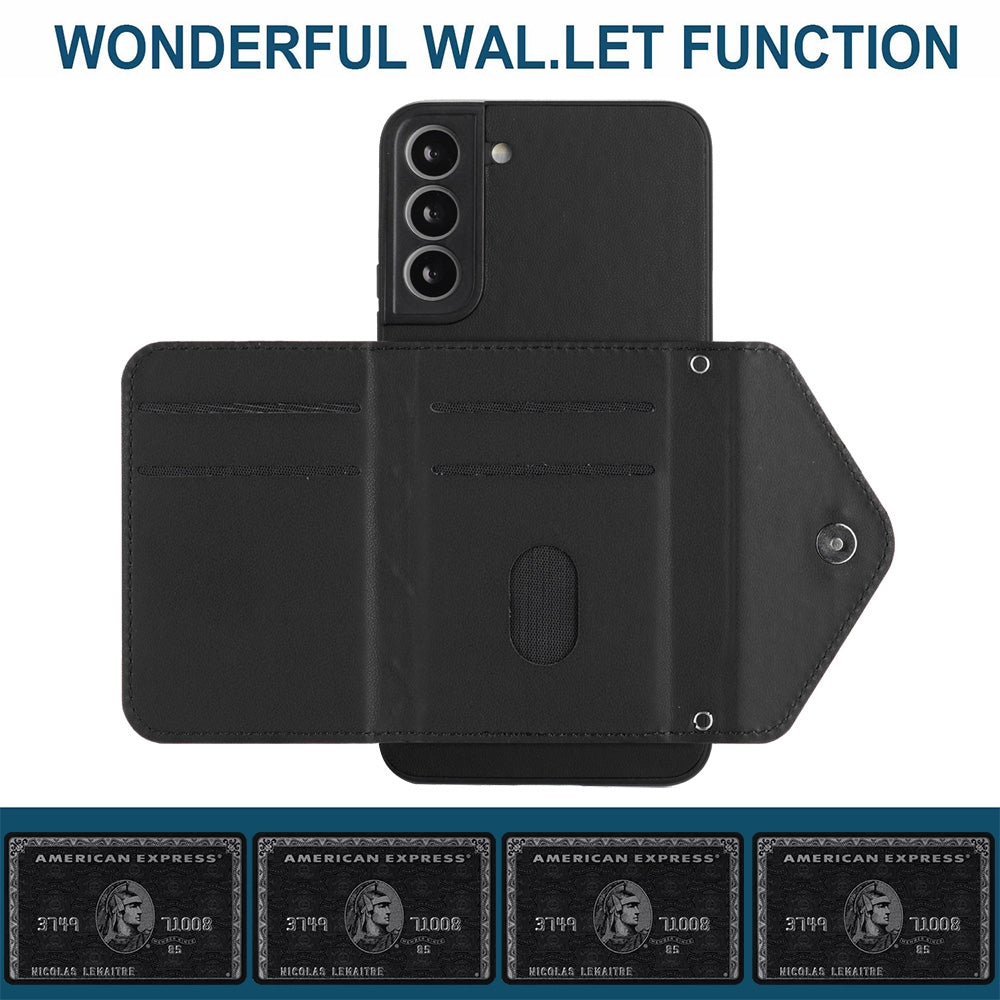 Samsung Galaxy S21 FE Leather Case with Card Holder & RFID Protection, Long Lanyard Included