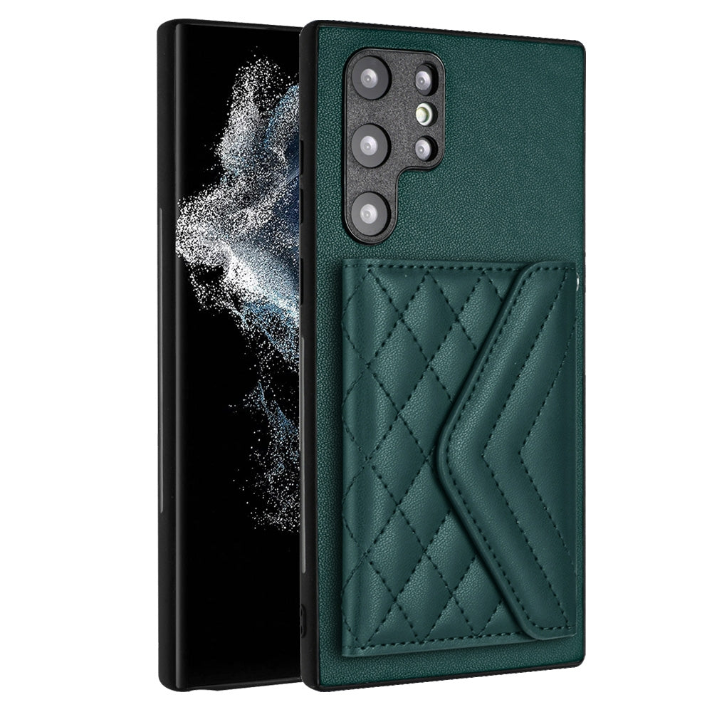 Samsung Galaxy S22 Ultra 5G Leather Case with Card Holder & RFID Protection, Long Lanyard Included