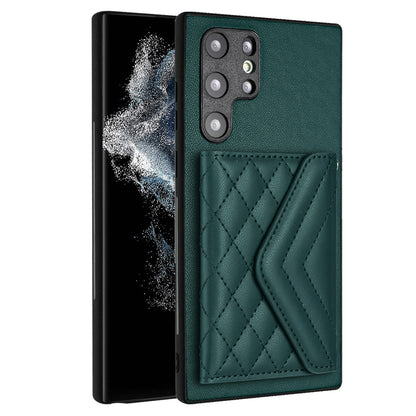 Samsung Galaxy S22 Ultra 5G Leather Case with Card Holder & RFID Protection, Long Lanyard Included