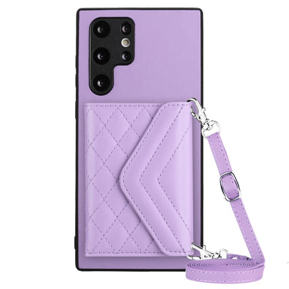 Samsung Galaxy S22 Ultra 5G Leather Case with Card Holder & RFID Protection, Long Lanyard Included
