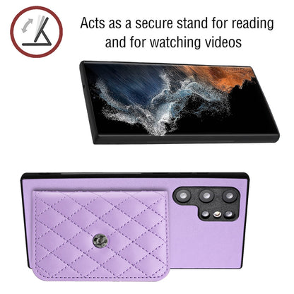 Samsung Galaxy S22 Ultra 5G Leather Case with Card Holder & RFID Protection, Long Lanyard Included