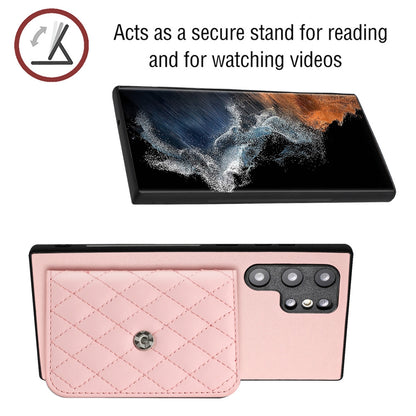 Samsung Galaxy S22 Ultra 5G Leather Case with Card Holder & RFID Protection, Long Lanyard Included