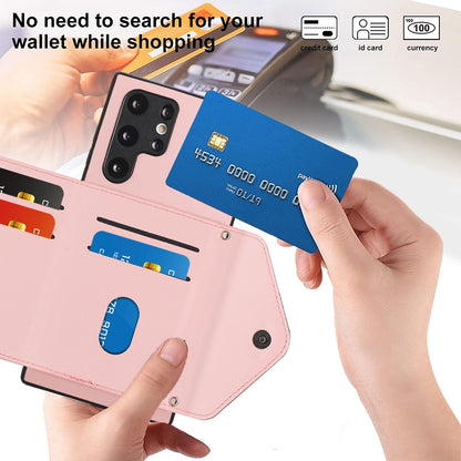 Samsung Galaxy S22 Ultra 5G Leather Case with Card Holder & RFID Protection, Long Lanyard Included