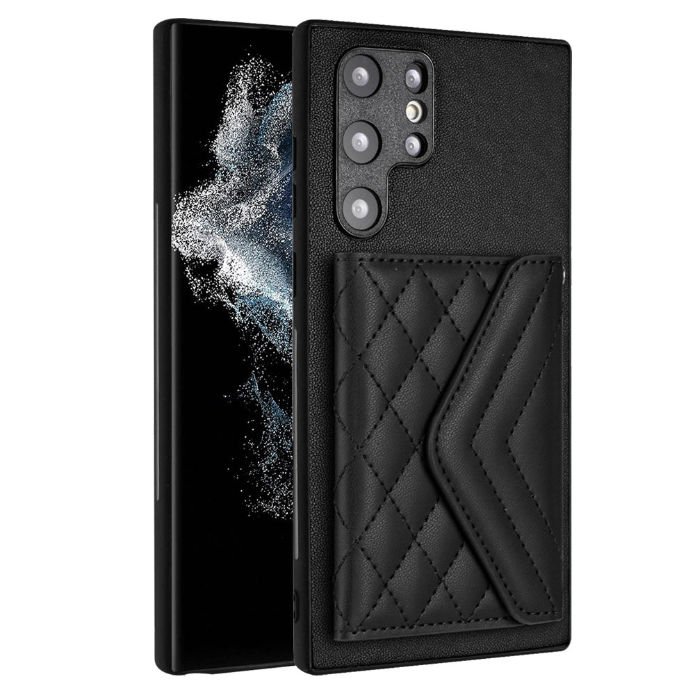 Samsung Galaxy S22 Ultra 5G Leather Case with Card Holder & RFID Protection, Long Lanyard Included
