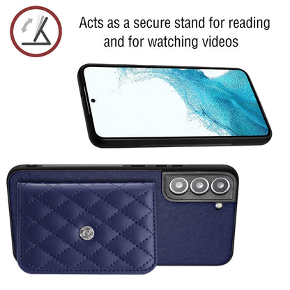 Samsung Galaxy S22 5G Leather Case with Card Holder & RFID Protection, Long Lanyard Included