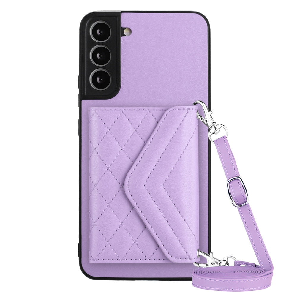 Samsung Galaxy S22 5G Leather Case with Card Holder & RFID Protection, Long Lanyard Included