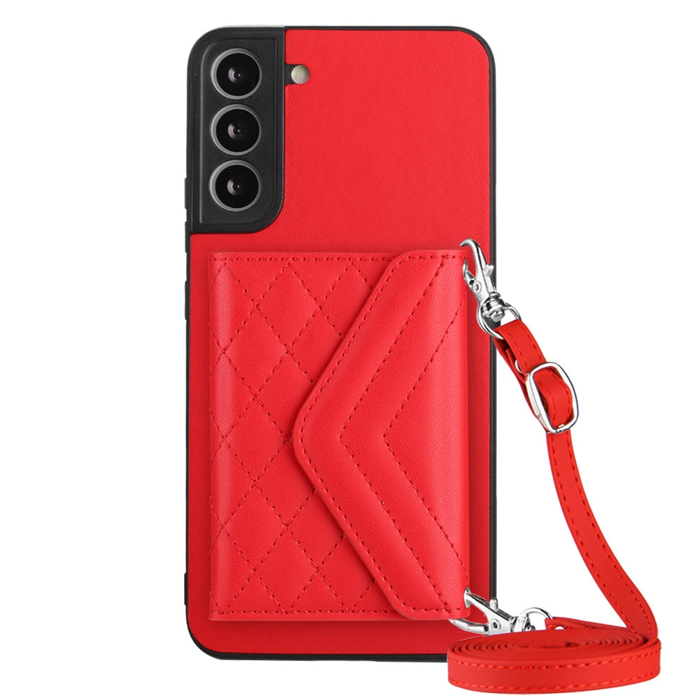 Samsung Galaxy S22 5G Leather Case with Card Holder & RFID Protection, Long Lanyard Included