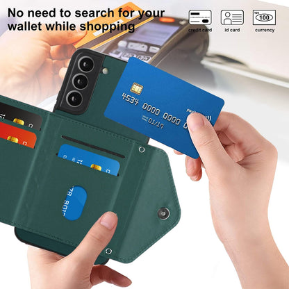 Samsung Galaxy S22+ 5G Leather Case with Card Holder & RFID Protection, Long Lanyard Included