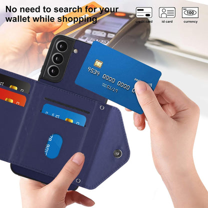 Samsung Galaxy S22+ 5G Leather Case with Card Holder & RFID Protection, Long Lanyard Included