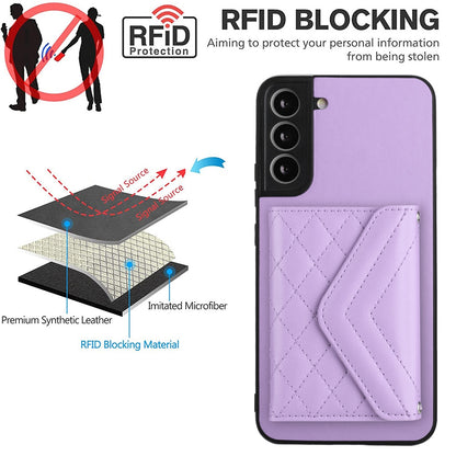 Samsung Galaxy S22+ 5G Leather Case with Card Holder & RFID Protection, Long Lanyard Included