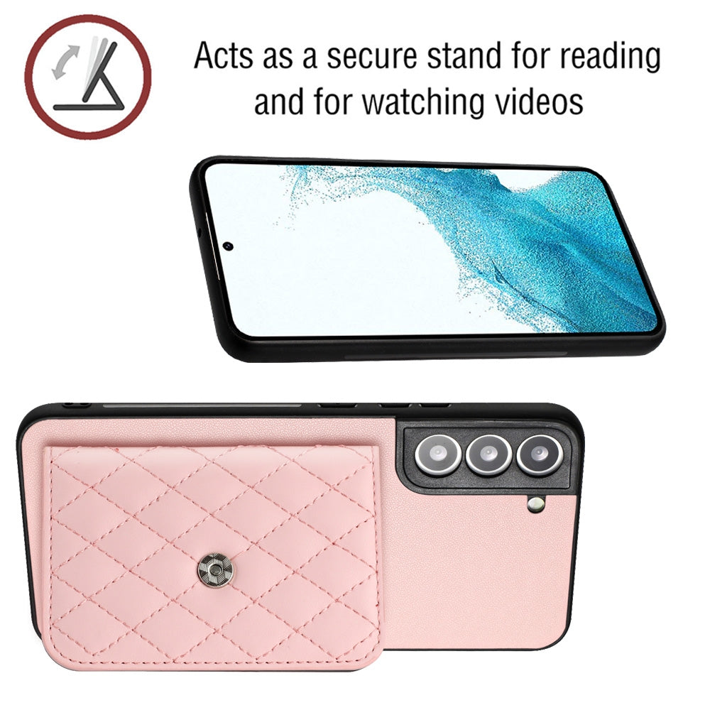 Samsung Galaxy S22+ 5G Leather Case with Card Holder & RFID Protection, Long Lanyard Included