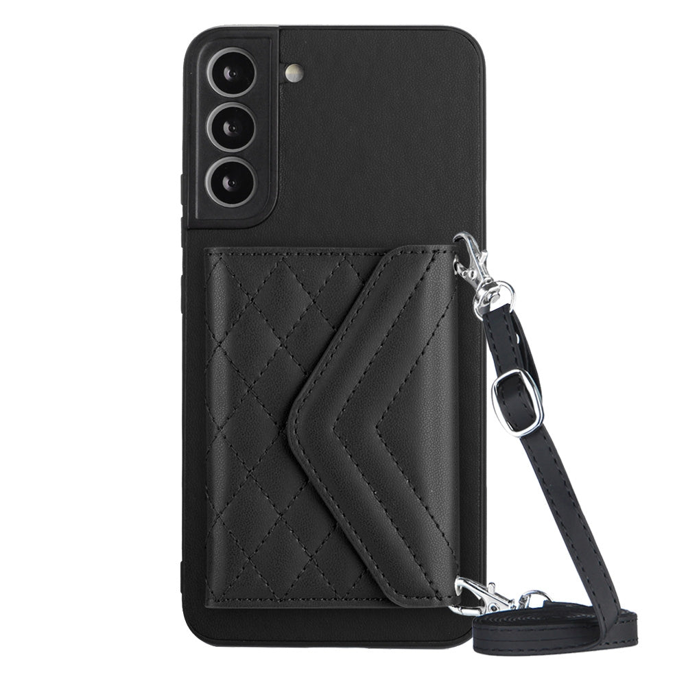 Samsung Galaxy S22+ 5G Leather Case with Card Holder & RFID Protection, Long Lanyard Included