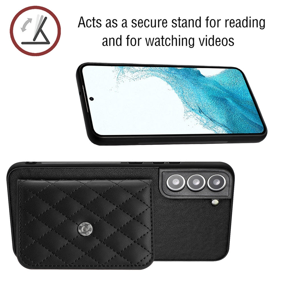 Samsung Galaxy S22+ 5G Leather Case with Card Holder & RFID Protection, Long Lanyard Included