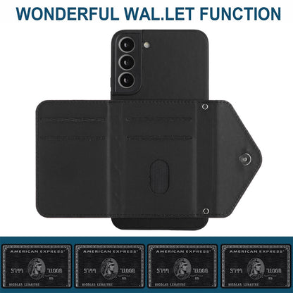 Samsung Galaxy S22+ 5G Leather Case with Card Holder & RFID Protection, Long Lanyard Included