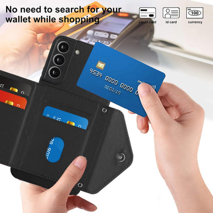 Samsung Galaxy S22+ 5G Leather Case with Card Holder & RFID Protection, Long Lanyard Included