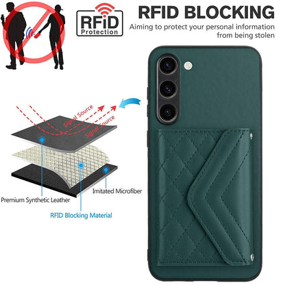 Samsung Galaxy S23 5G Leather Case with Card Holder & RFID Protection, Long Lanyard Included