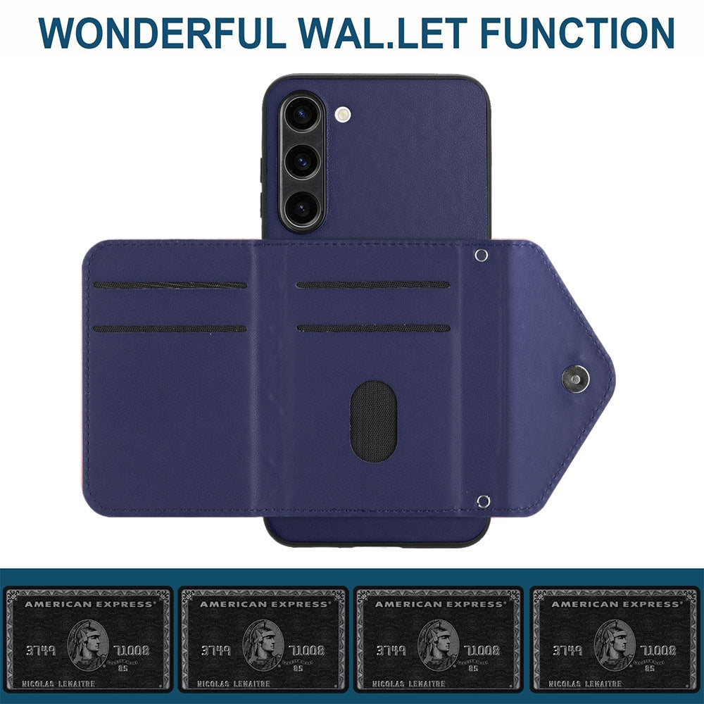 Samsung Galaxy S23 5G Leather Case with Card Holder & RFID Protection, Long Lanyard Included