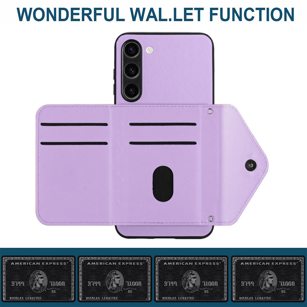 Samsung Galaxy S23 5G Leather Case with Card Holder & RFID Protection, Long Lanyard Included