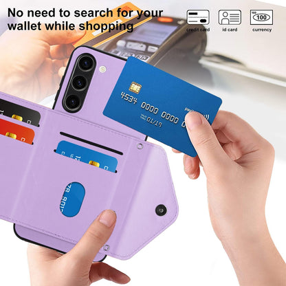 Samsung Galaxy S23 5G Leather Case with Card Holder & RFID Protection, Long Lanyard Included