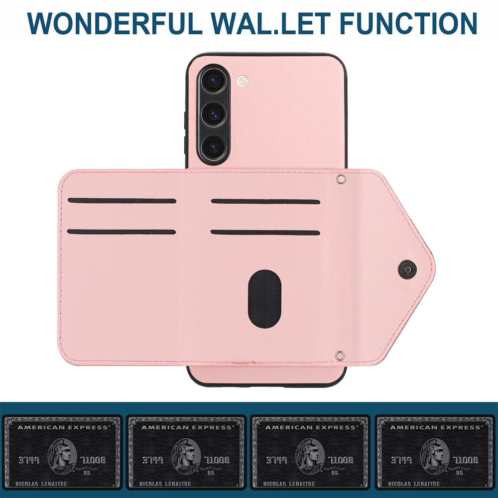 Samsung Galaxy S23 5G Leather Case with Card Holder & RFID Protection, Long Lanyard Included