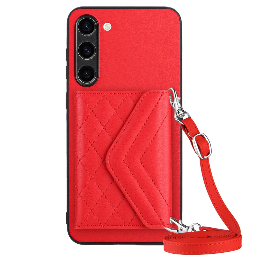 Samsung Galaxy S23 5G Leather Case with Card Holder & RFID Protection, Long Lanyard Included