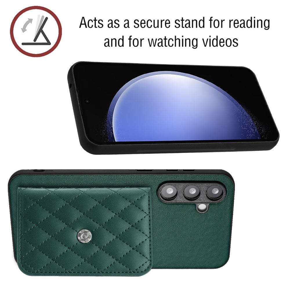 Samsung Galaxy S23 FE 5G Leather Case with Card Holder & RFID Protection, Long Lanyard Included