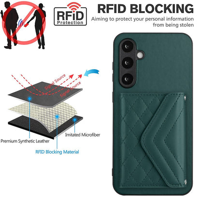 Samsung Galaxy S23 FE 5G Leather Case with Card Holder & RFID Protection, Long Lanyard Included