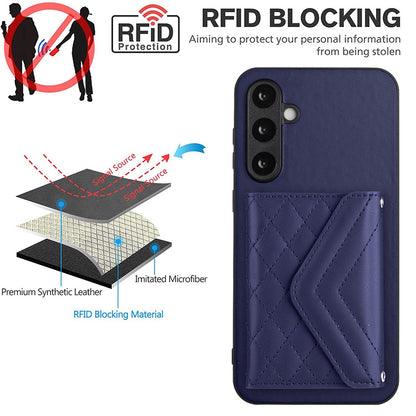 Samsung Galaxy S23 FE 5G Leather Case with Card Holder & RFID Protection, Long Lanyard Included