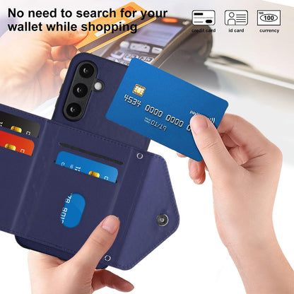 Samsung Galaxy S23 FE 5G Leather Case with Card Holder & RFID Protection, Long Lanyard Included