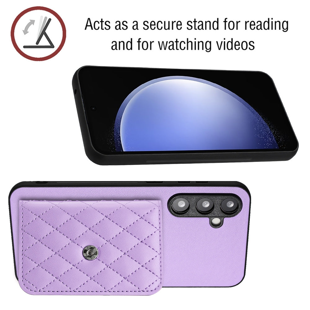 Samsung Galaxy S23 FE 5G Leather Case with Card Holder & RFID Protection, Long Lanyard Included