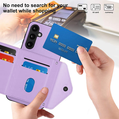 Samsung Galaxy S23 FE 5G Leather Case with Card Holder & RFID Protection, Long Lanyard Included