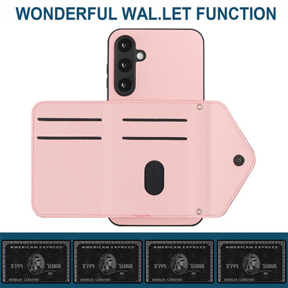 Samsung Galaxy S23 FE 5G Leather Case with Card Holder & RFID Protection, Long Lanyard Included
