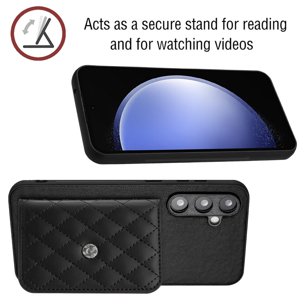 Samsung Galaxy S23 FE 5G Leather Case with Card Holder & RFID Protection, Long Lanyard Included