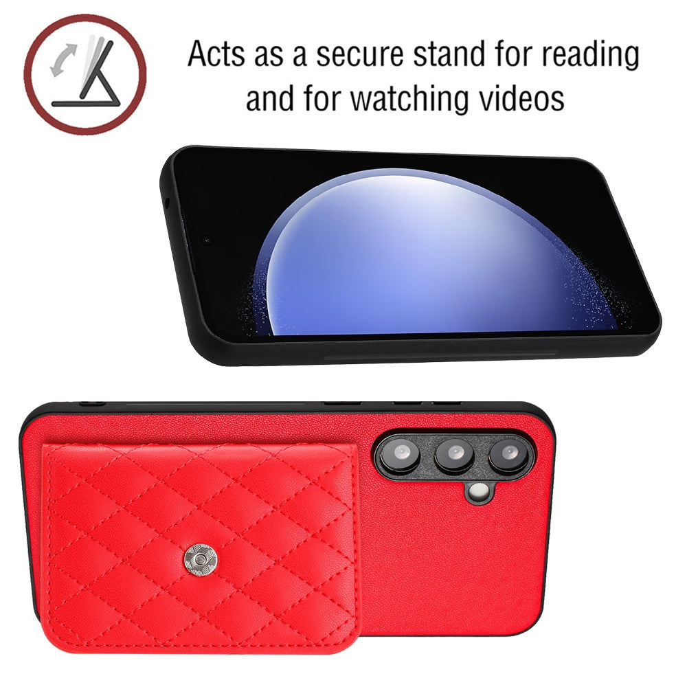 Samsung Galaxy S23 FE 5G Leather Case with Card Holder & RFID Protection, Long Lanyard Included