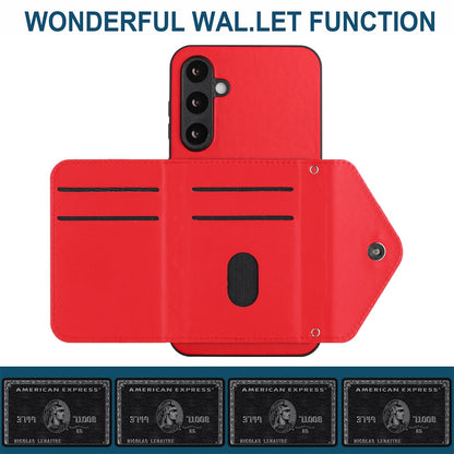 Samsung Galaxy S23 FE 5G Leather Case with Card Holder & RFID Protection, Long Lanyard Included