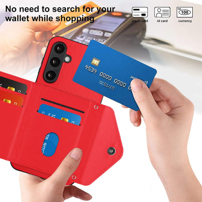 Samsung Galaxy S23 FE 5G Leather Case with Card Holder & RFID Protection, Long Lanyard Included