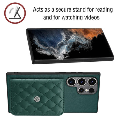 Samsung Galaxy S23 Ultra 5G Leather Case with Card Holder & RFID Protection, Long Lanyard Included