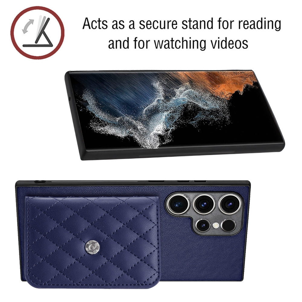 Samsung Galaxy S23 Ultra 5G Leather Case with Card Holder & RFID Protection, Long Lanyard Included