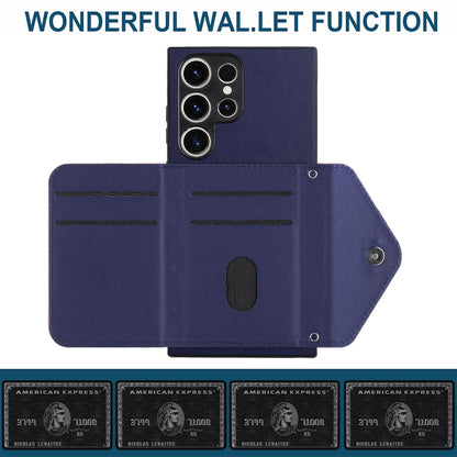 Samsung Galaxy S23 Ultra 5G Leather Case with Card Holder & RFID Protection, Long Lanyard Included