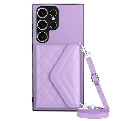 Samsung Galaxy S23 Ultra 5G Leather Case with Card Holder & RFID Protection, Long Lanyard Included