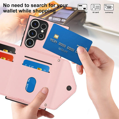 Samsung Galaxy S23 Ultra 5G Leather Case with Card Holder & RFID Protection, Long Lanyard Included