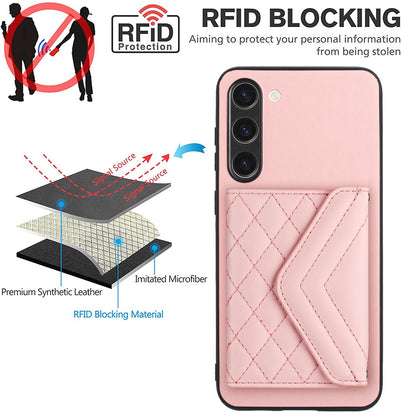 Samsung Galaxy S23+ 5G Leather Case with Card Holder & RFID Protection, Long Lanyard Included