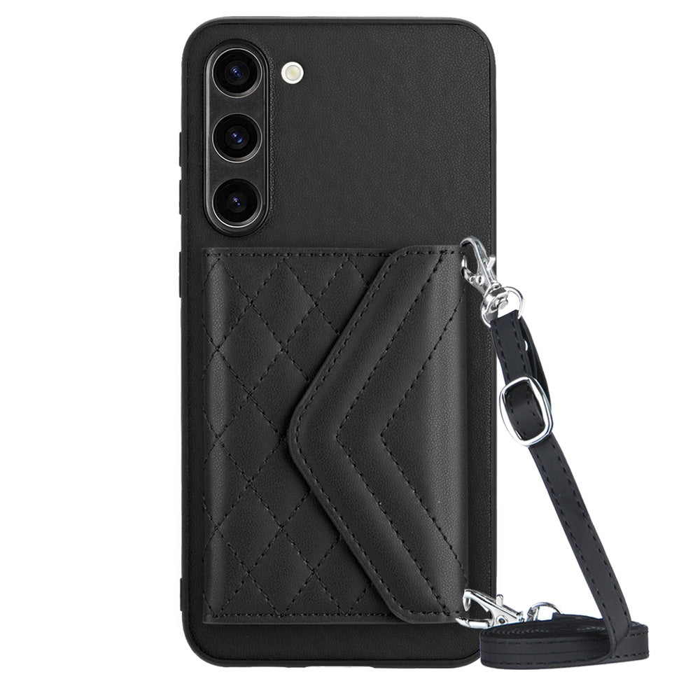 Samsung Galaxy S23+ 5G Leather Case with Card Holder & RFID Protection, Long Lanyard Included