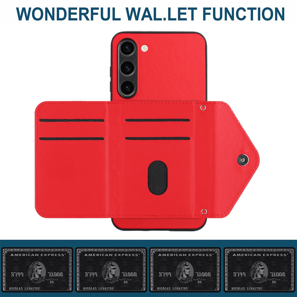Samsung Galaxy S23+ 5G Leather Case with Card Holder & RFID Protection, Long Lanyard Included