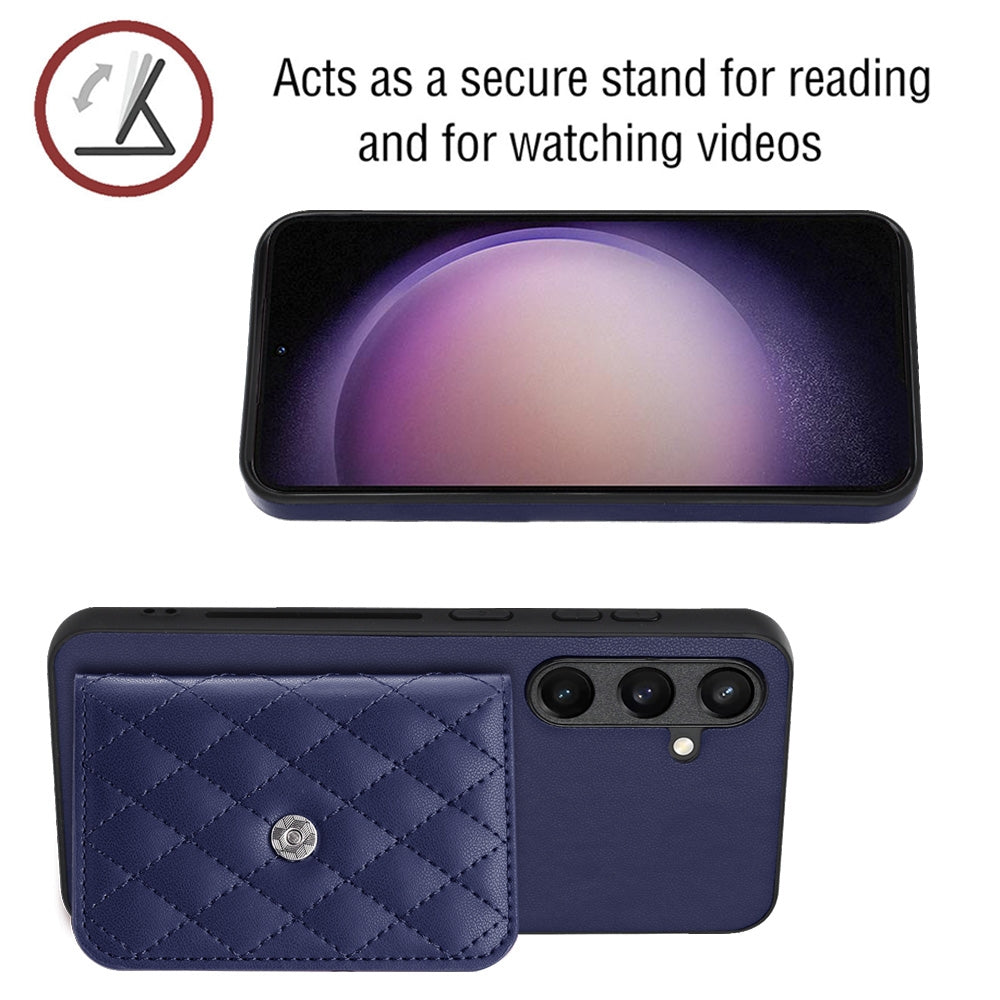 Samsung Galaxy S24+ 5G Leather Case with Card Holder & RFID Protection, Long Lanyard Included