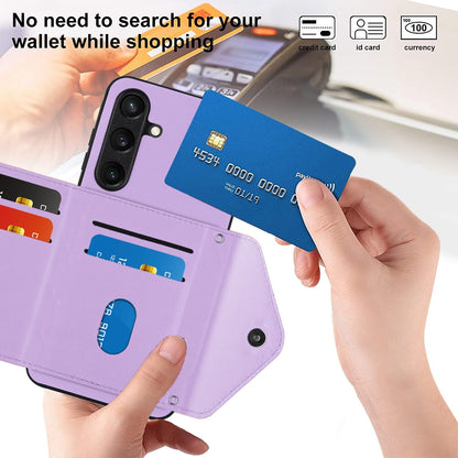 Samsung Galaxy S24+ 5G Leather Case with Card Holder & RFID Protection, Long Lanyard Included