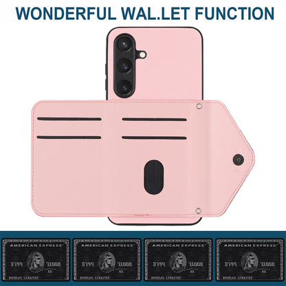 Samsung Galaxy S24+ 5G Leather Case with Card Holder & RFID Protection, Long Lanyard Included