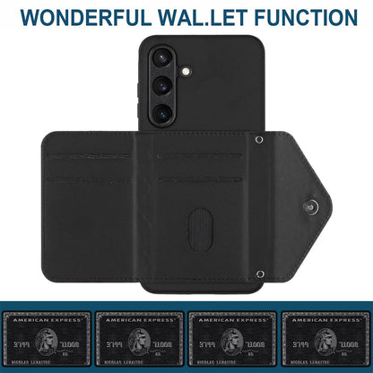 Samsung Galaxy S24+ 5G Leather Case with Card Holder & RFID Protection, Long Lanyard Included