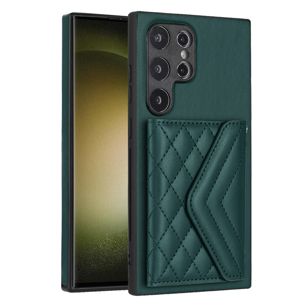 Samsung Galaxy S24 Ultra 5G Leather Case with Card Holder & RFID Protection, Long Lanyard Included