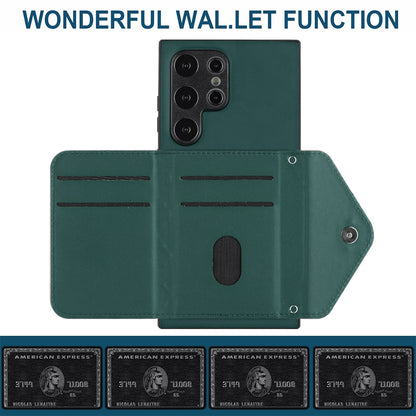 Samsung Galaxy S24 Ultra 5G Leather Case with Card Holder & RFID Protection, Long Lanyard Included